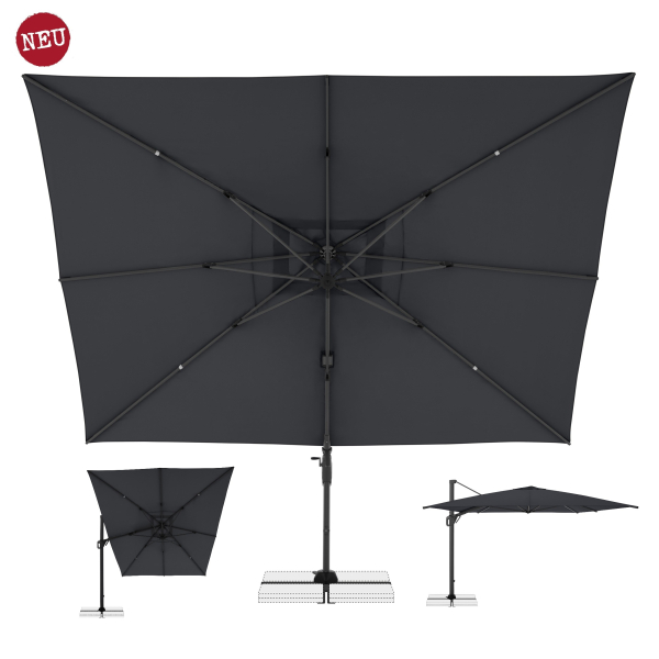 Doppler Multifunktionaler Pendelschirm LIFE 300x400 Side Anthrazit inkl.Ständer